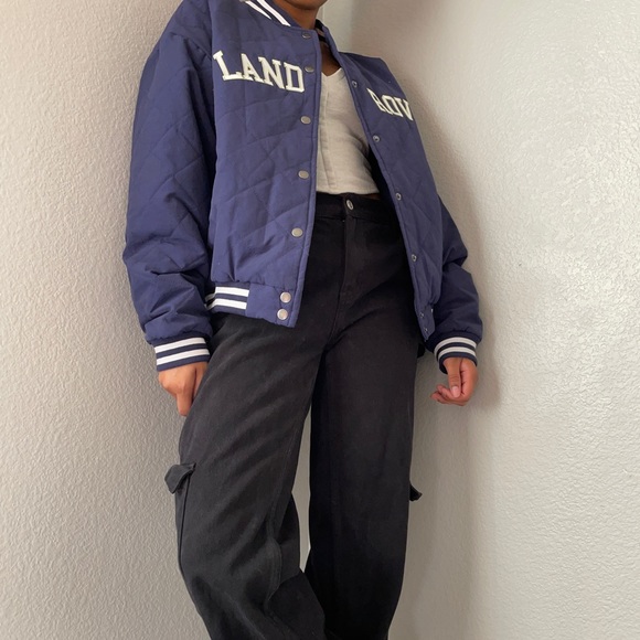 blue quilted bomber jacket by Land Rover New With Tags - Picture 2 of 4